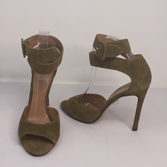 Samuele Failli Sz 8.5 Olive Green Suede Sandals - Picture 3 of 16